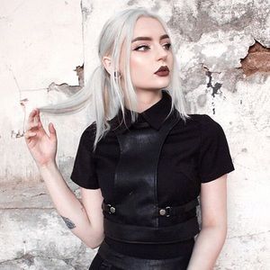 Disturbia “Alice Harness crop top”